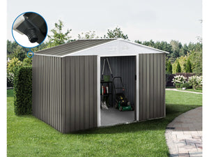 Capanno da giardino in metallo "Dallas" - 8,84 m² con grondaia