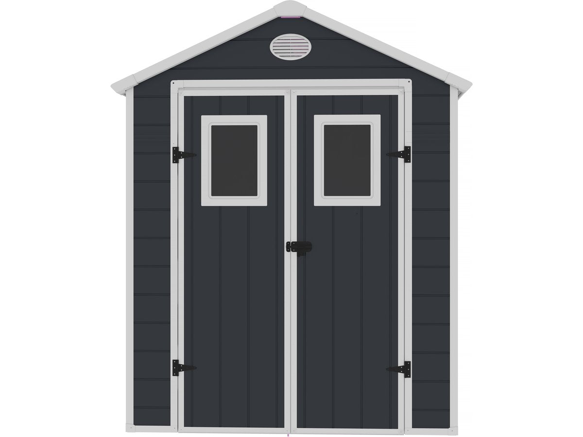 Casetta da giardino in resina "Texas" - 5,23 m² - Kit di ancoraggio incluso - Antracite