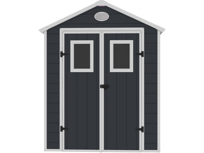 Casetta da giardino in resina "Texas" - 5,23 m² - Kit di ancoraggio incluso - Antracite