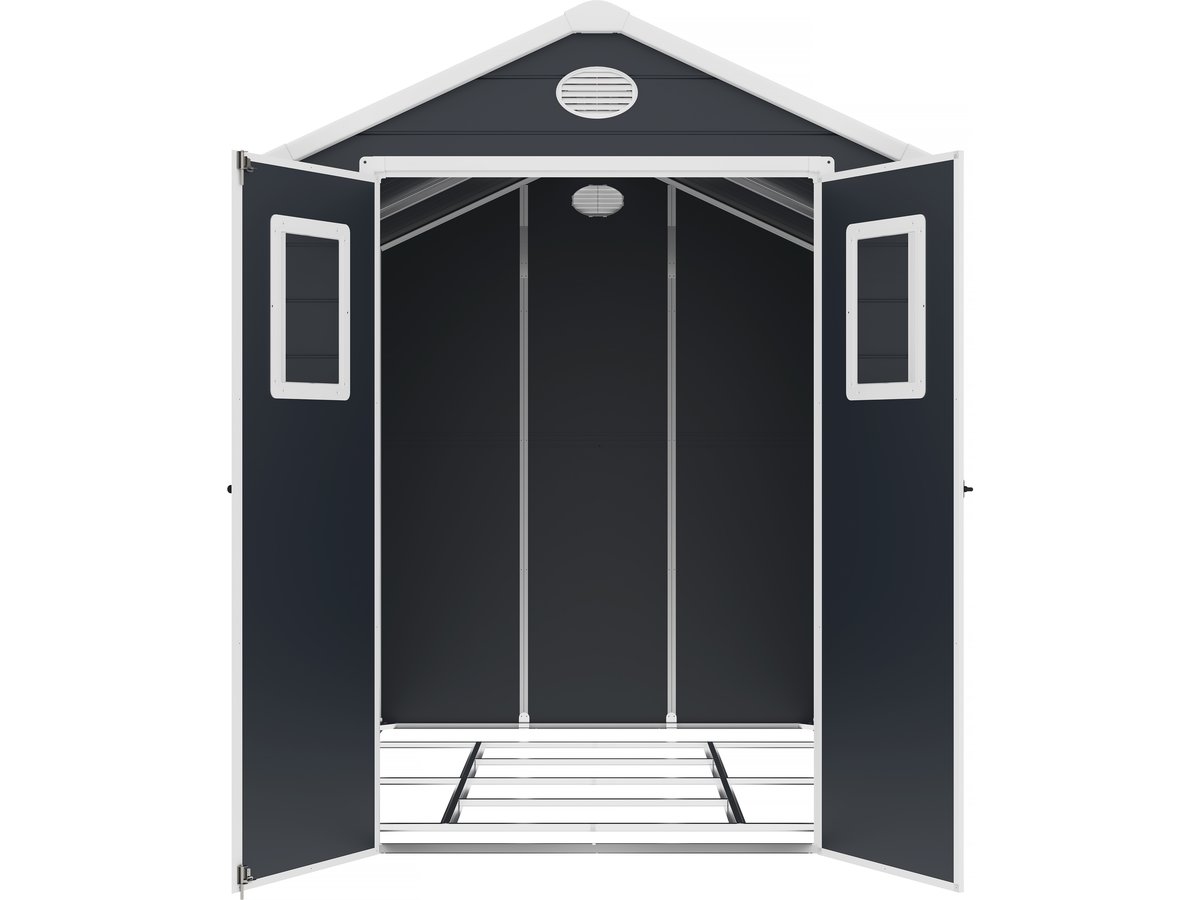 Casetta da giardino in resina "Texas" - 5,23 m² - Kit di ancoraggio incluso - Antracite