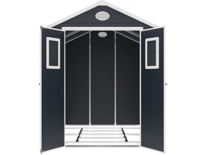 Casetta da giardino in resina "Texas" - 5,23 m² - Kit di ancoraggio incluso - Antracite