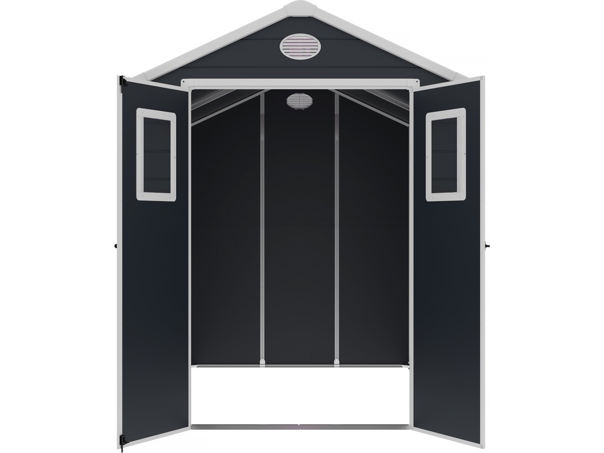 Casetta da giardino in resina "Texas" - 5,23 m² - Kit di ancoraggio incluso - Antracite