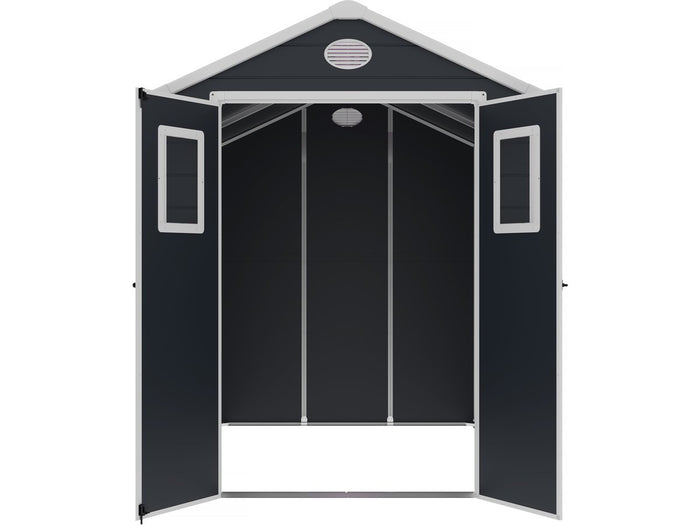 Casetta da giardino in resina "Texas" - 5,23 m² - Kit di ancoraggio incluso - Antracite