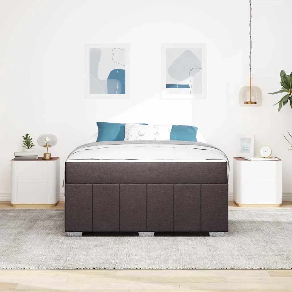 Struttura del letto Marrone Scuro 140 x 200 cm Tessuto