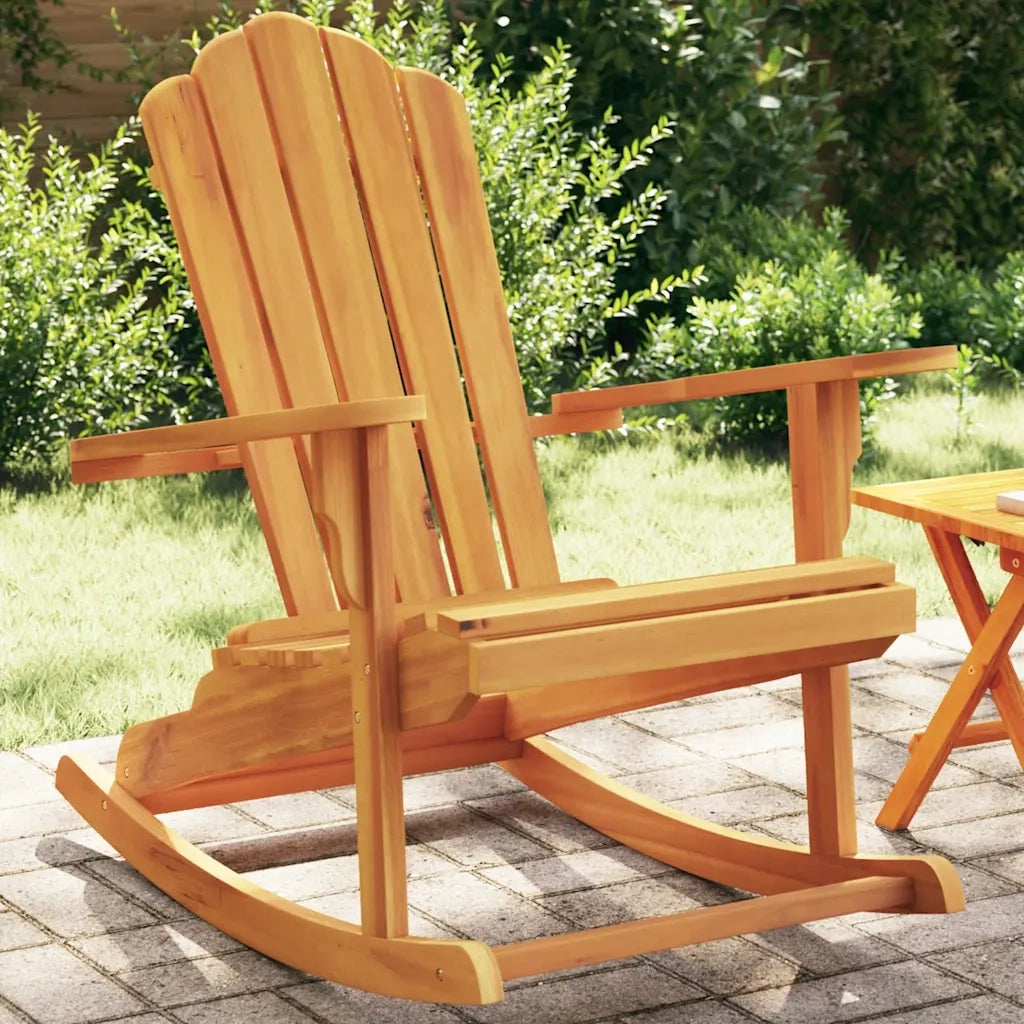 Sedia Dondolo Adirondack da Giardino in Legno Massello Teak 4008082