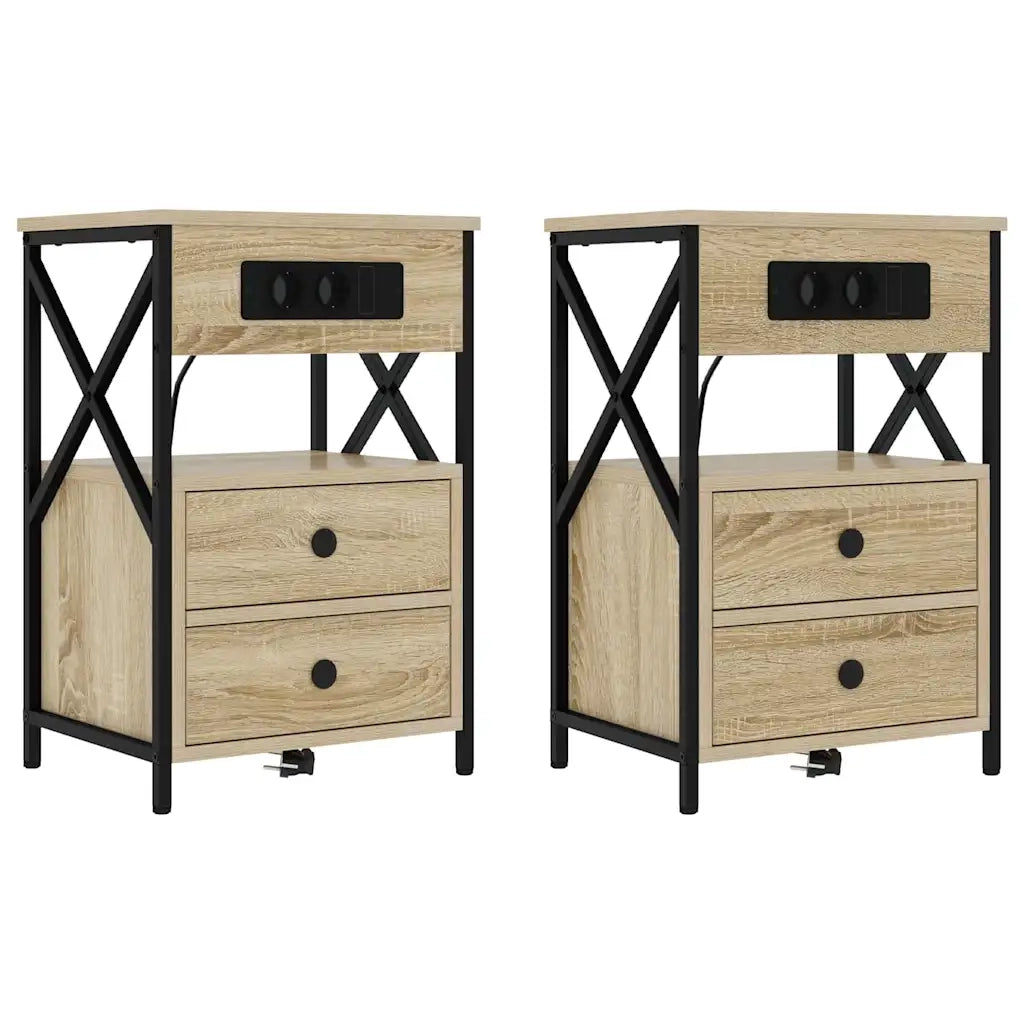 Armadio da Notte 2 pcs Rovere Sonoma 40 x 31 x 60 cm 859463
