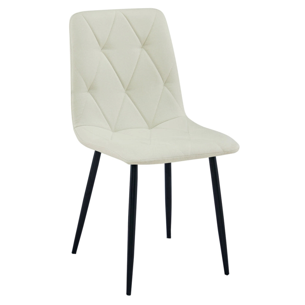 Set di 4 Sedie Libra Beige con Gambe in Metallo Nero