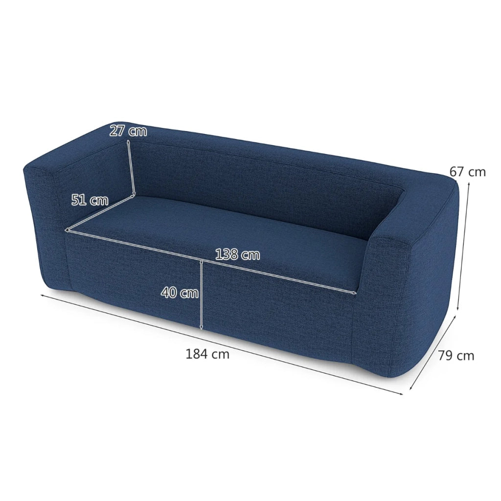 Divano gonfiabile matrimoniale 184 x 79 x 67 cm comfort ergonomico portatile atmosfera accogliente poliestere blu 20_0017193