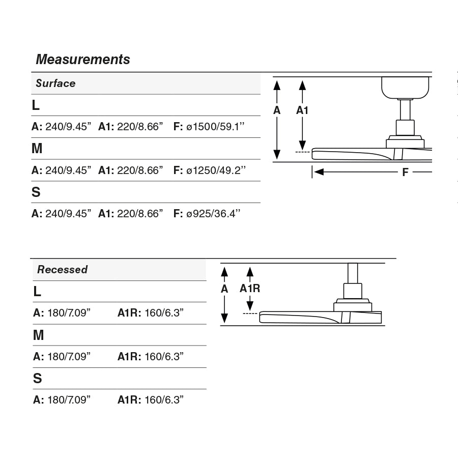 KLIM RECESSED M Ventilatore da soffitto nero/pino