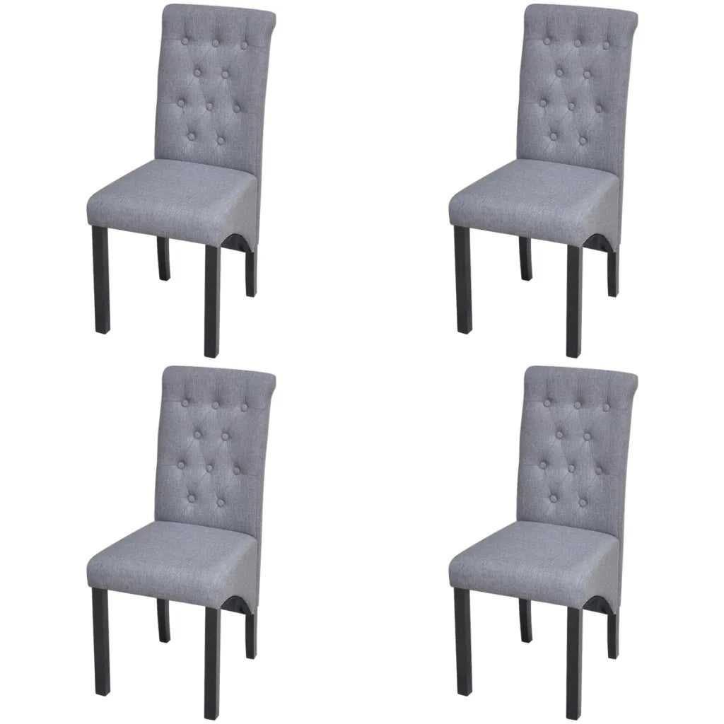 Sedie da Pranzo 4 pz Grigio Chiaro in Tessuto cod mxl 15172