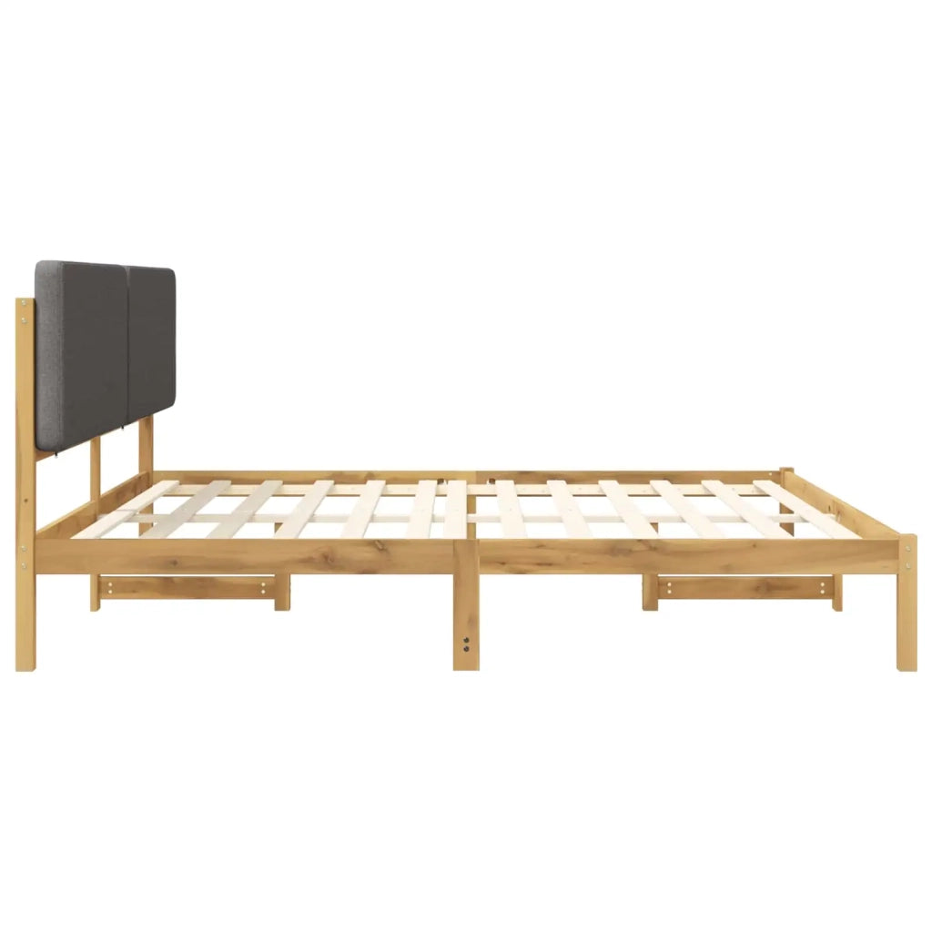 Letto con Testiera Rivestita Bianco lavato e grigio chiaro 3405055