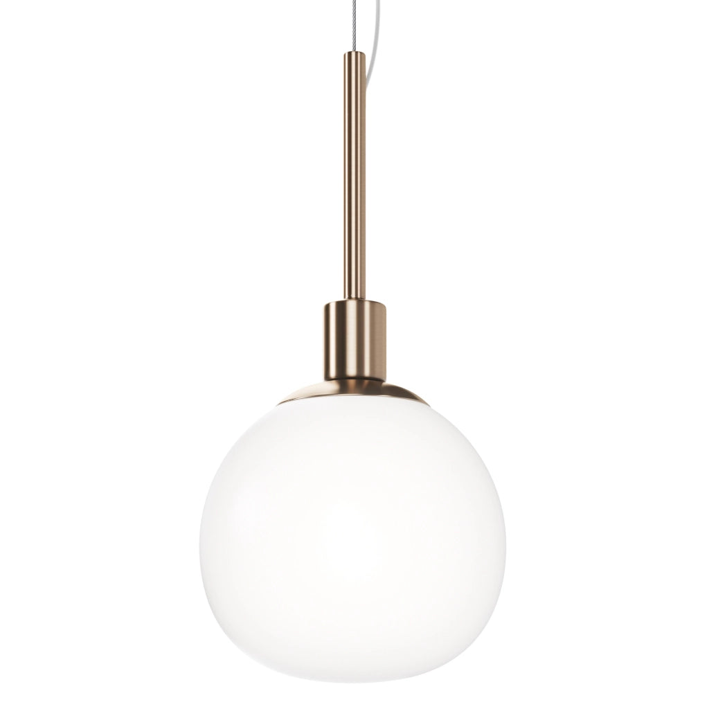 Maytoni Sospensione contemporanea Erich 1 luce E14 oro rosa metallo diffusore vetro bianco