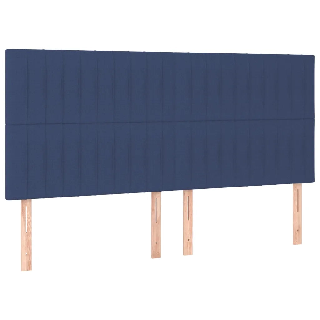 Testiera-Testata-Testiera Decorativa Blu 160x5x118/128 cm Tessuto 988229