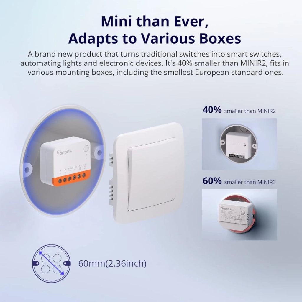 SonOff Mini R4 Extreme Interruttore Intelligente Smart WiFi Funziona con Alexa Google
