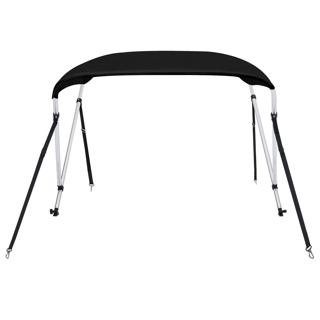 Bimini di Prua con Tendalino 2 Archi-Tenda da Sole per Bimini di Prua Nero 180x130x110 cm