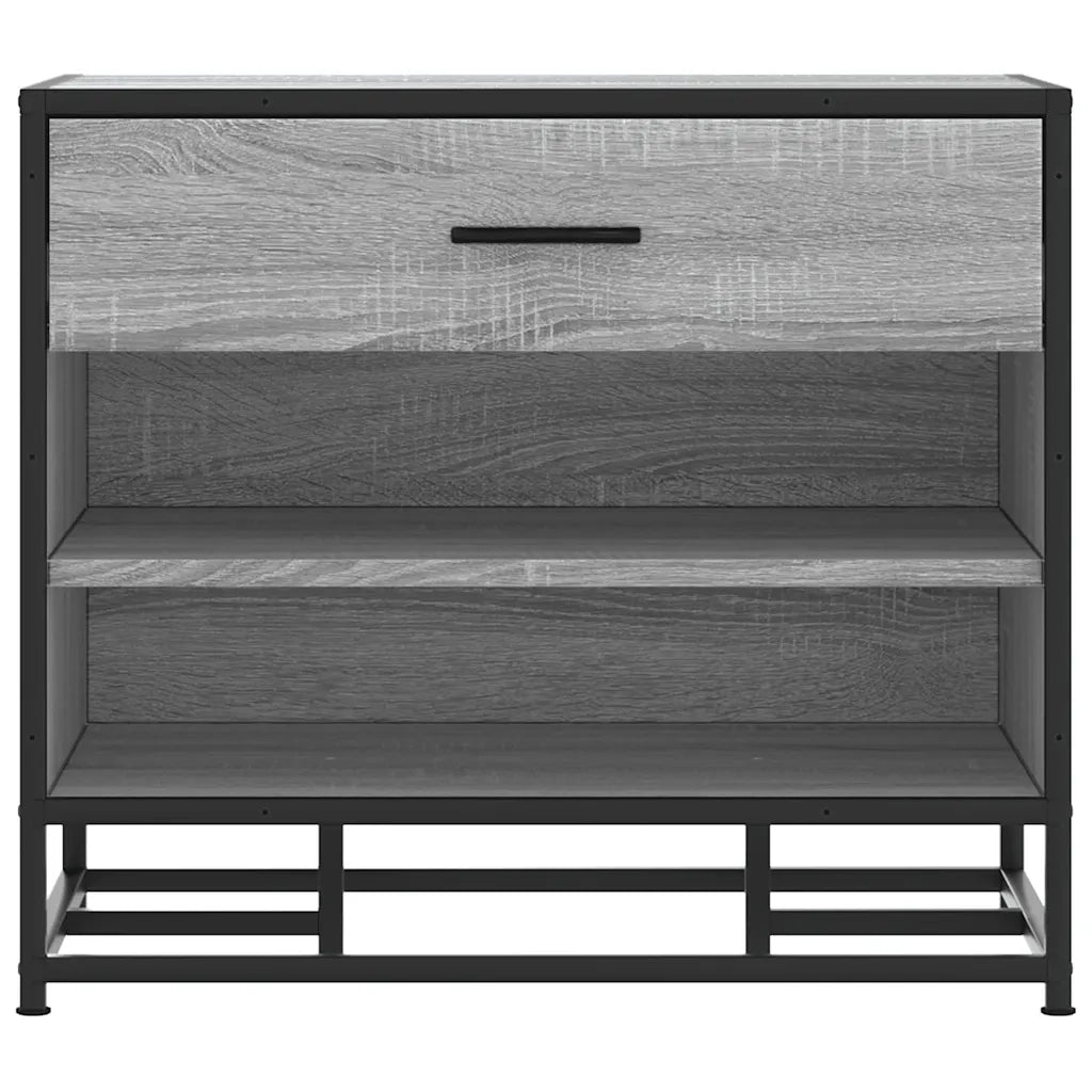 Panca Portaoggetti Grigio Sonoma Legno Multistrato e Metallo 849222