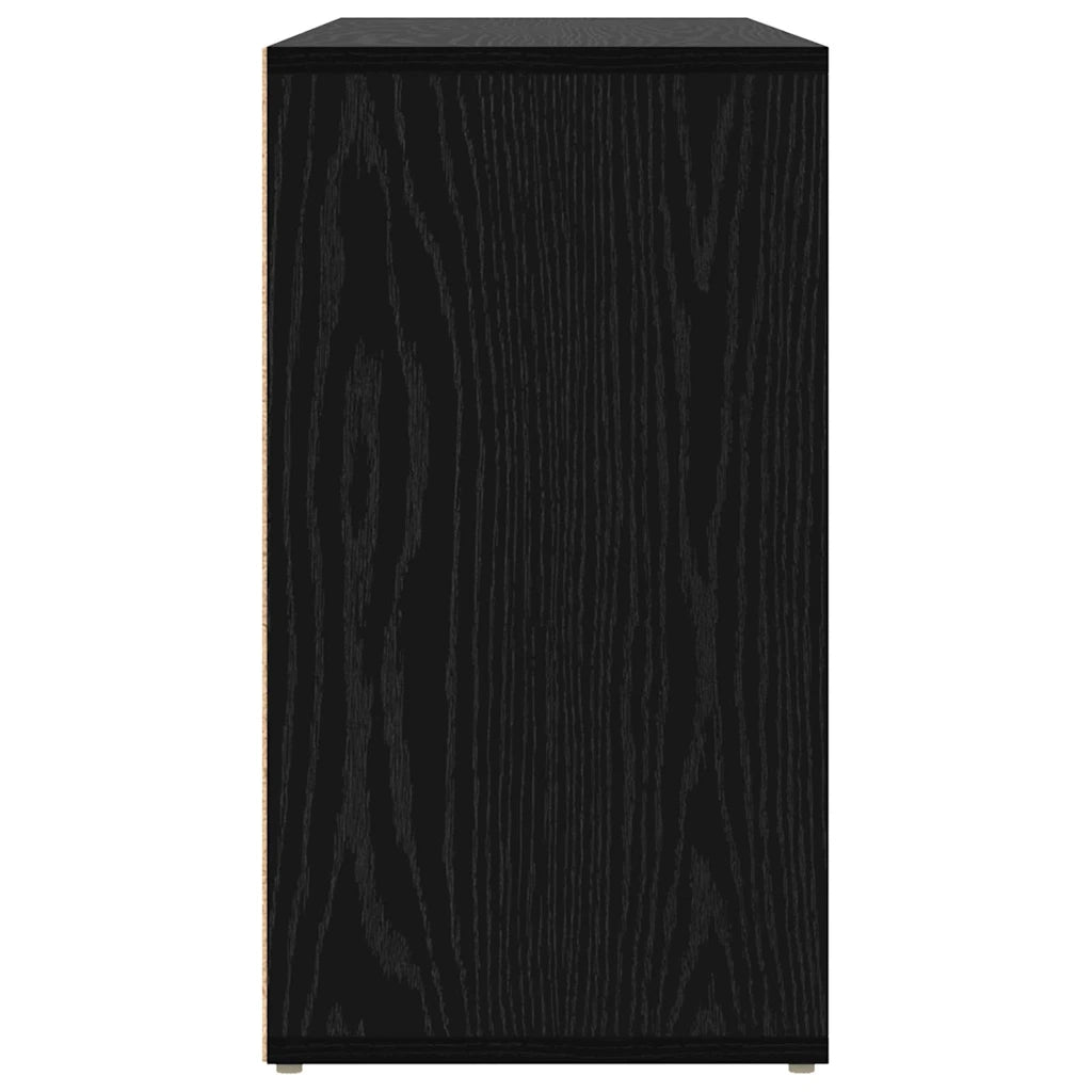 vidaXL Panca per scarpe con lo scaffale Rovere nero 103 x 30 x 54.5 cm