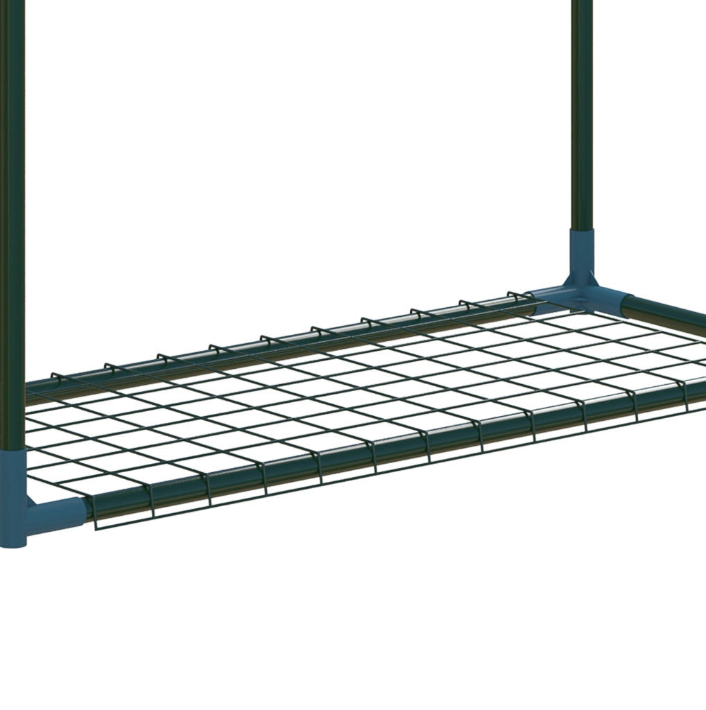 Set di 2 scaffali portapiante in acciaio verde a 4 ripiani