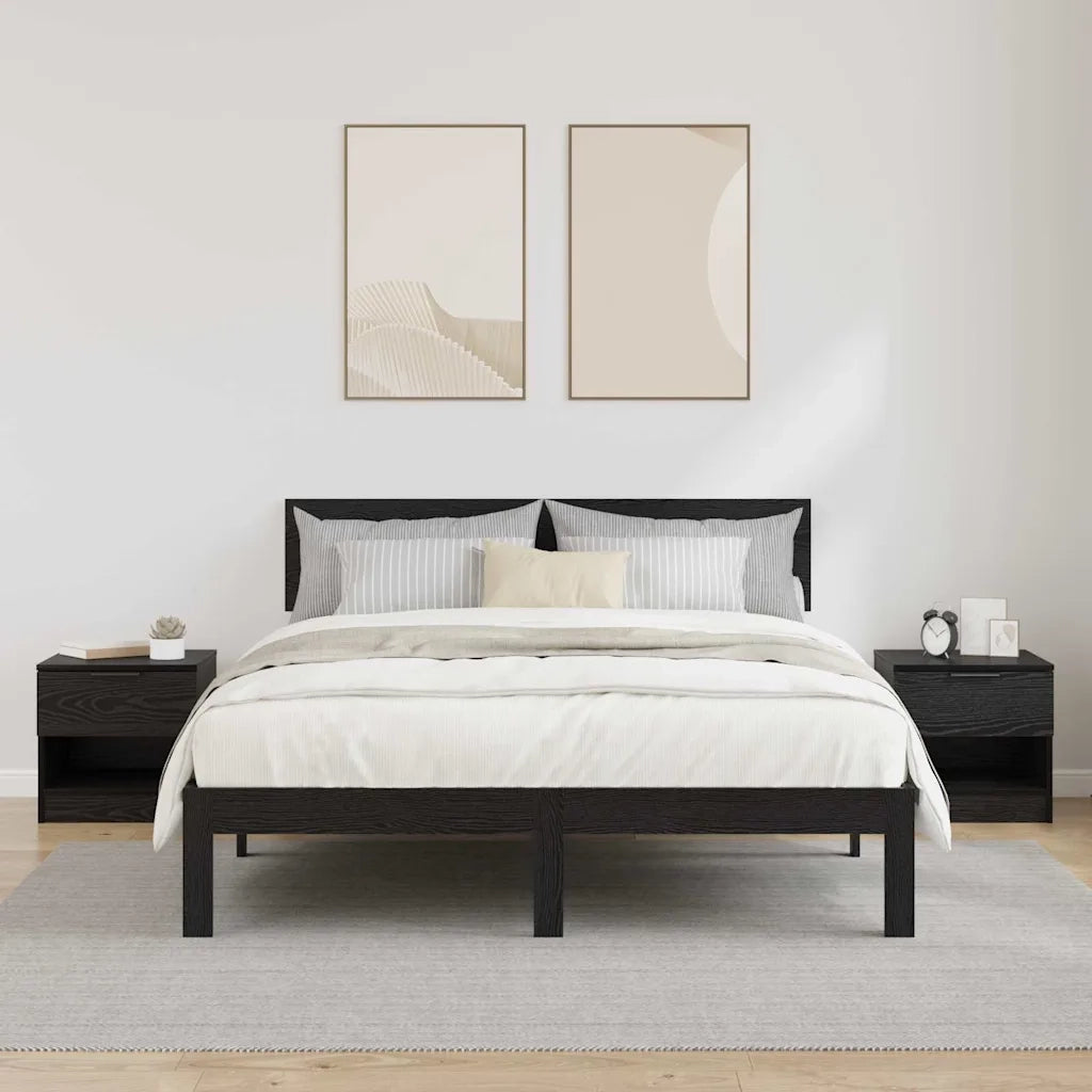 Armadietto per letto 2 pcs Rovere Nero 40 x 39 x 40cm