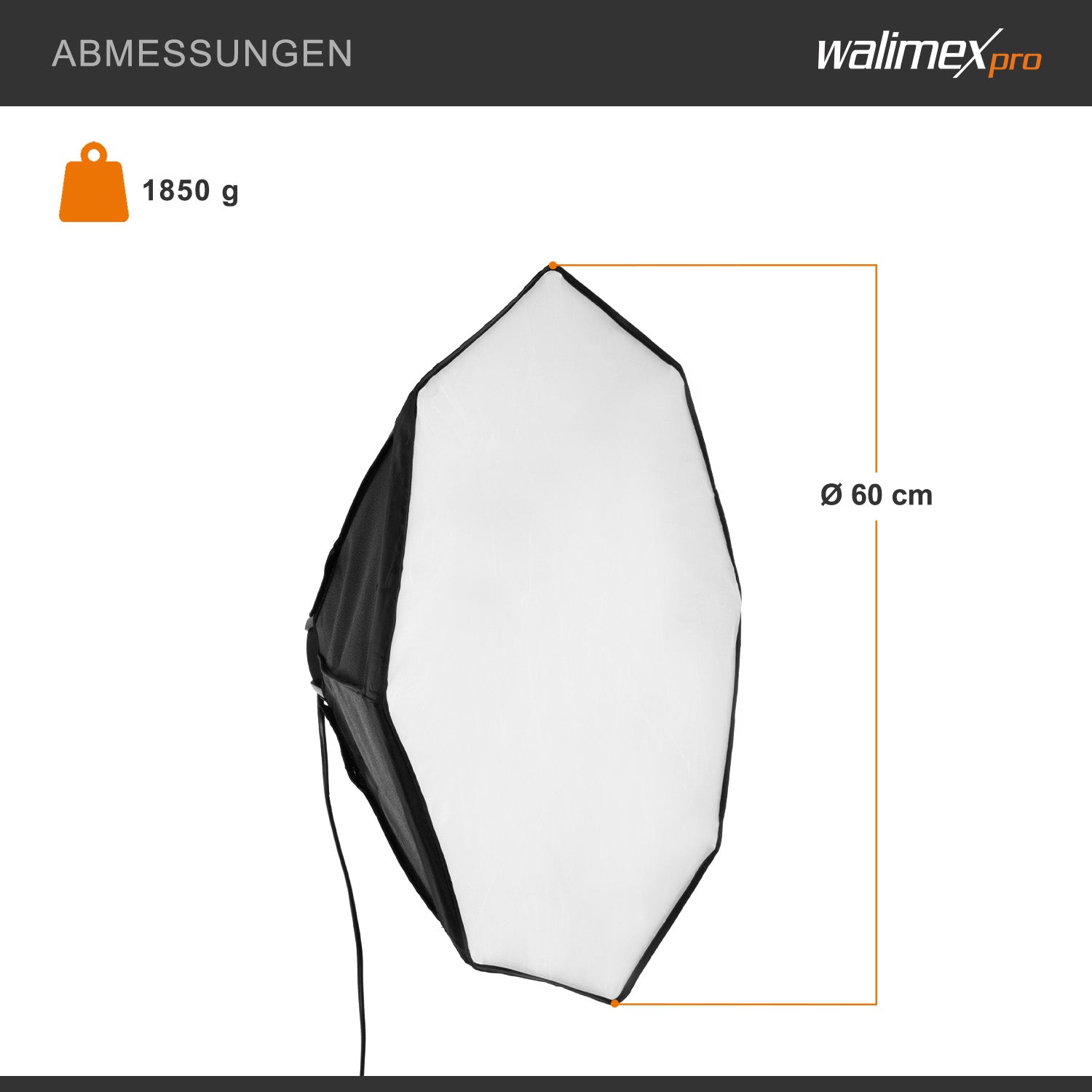 Set Softbox ottagonale 60cm con 4 LED 35W, inclinazione di 135°, con diffusore, per illuminazione studio fotografico