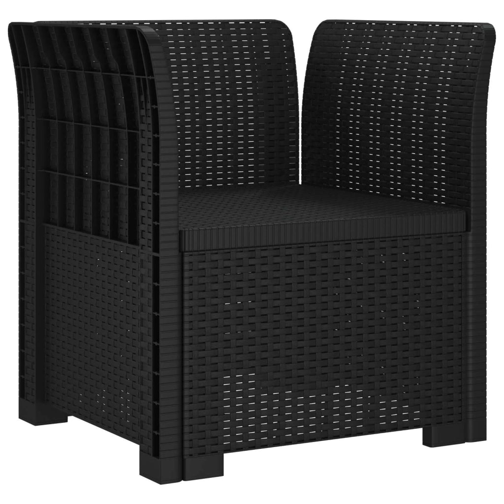 Poltrona a 1 Posto con Cuscini Aspetto Rattan PP Antracite 8011869