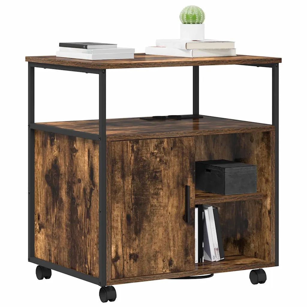 Cabina con Stazione di Ricarica Rovere fumé 61 x 46 x 67 cm 859832