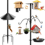 Pavimento per uccelli all'aperto (234 cm), piede metallico robusto con 5 ganci regolabili, decorazione per terrazza e giardino (senza casa per gli uccelli) Pavimento per uccelli all'aperto (234 cm)