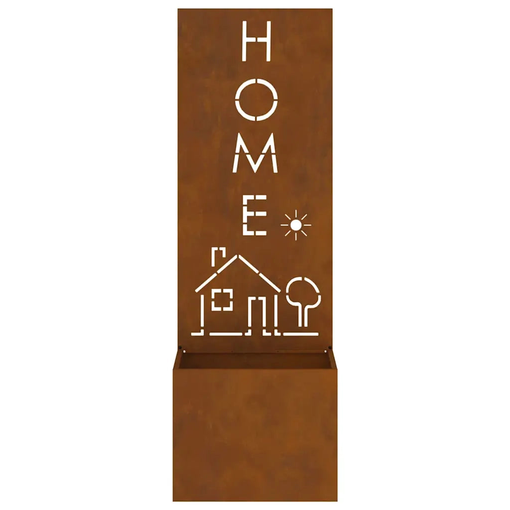 vidaXL Vaso da Giardino con Pannello Decorativo Ruggine 50 x 140 cm