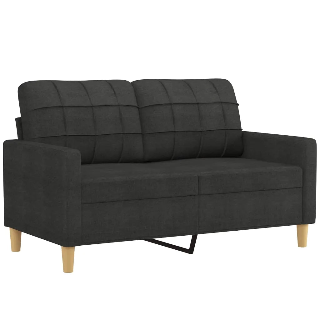 Set Divani 4 pz con Cuscini Nero in Tessuto