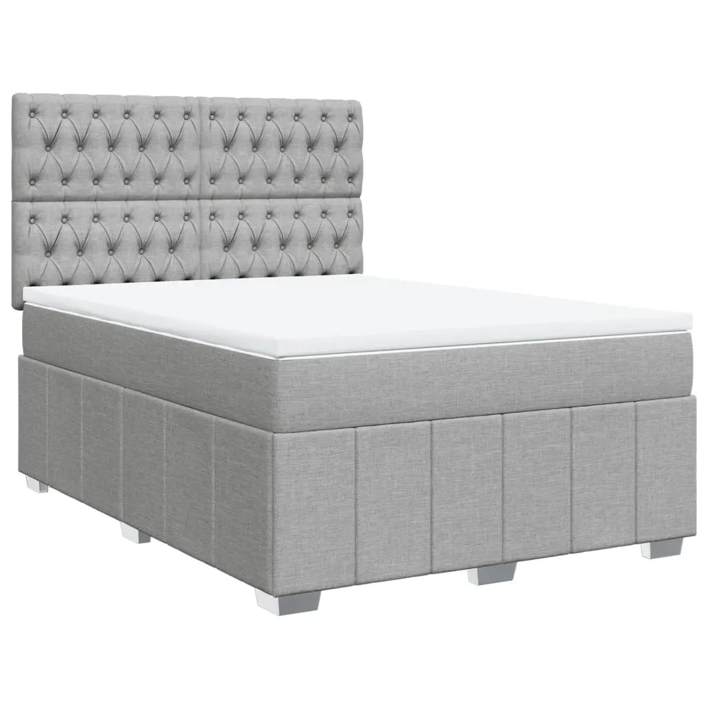 Giroletto a Molle con Materasso Grigio Chiaro 160x200cm Tessuto