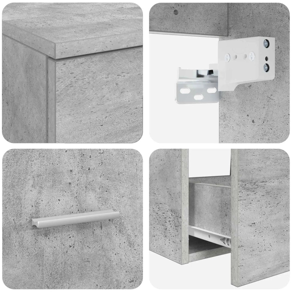 Set di mobili per il bagno 2 pz Grigio Cemento 3404003
