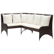 Divani Angolari da Giardino 2 pz in Polyrattan Marrone cod mxl 70662