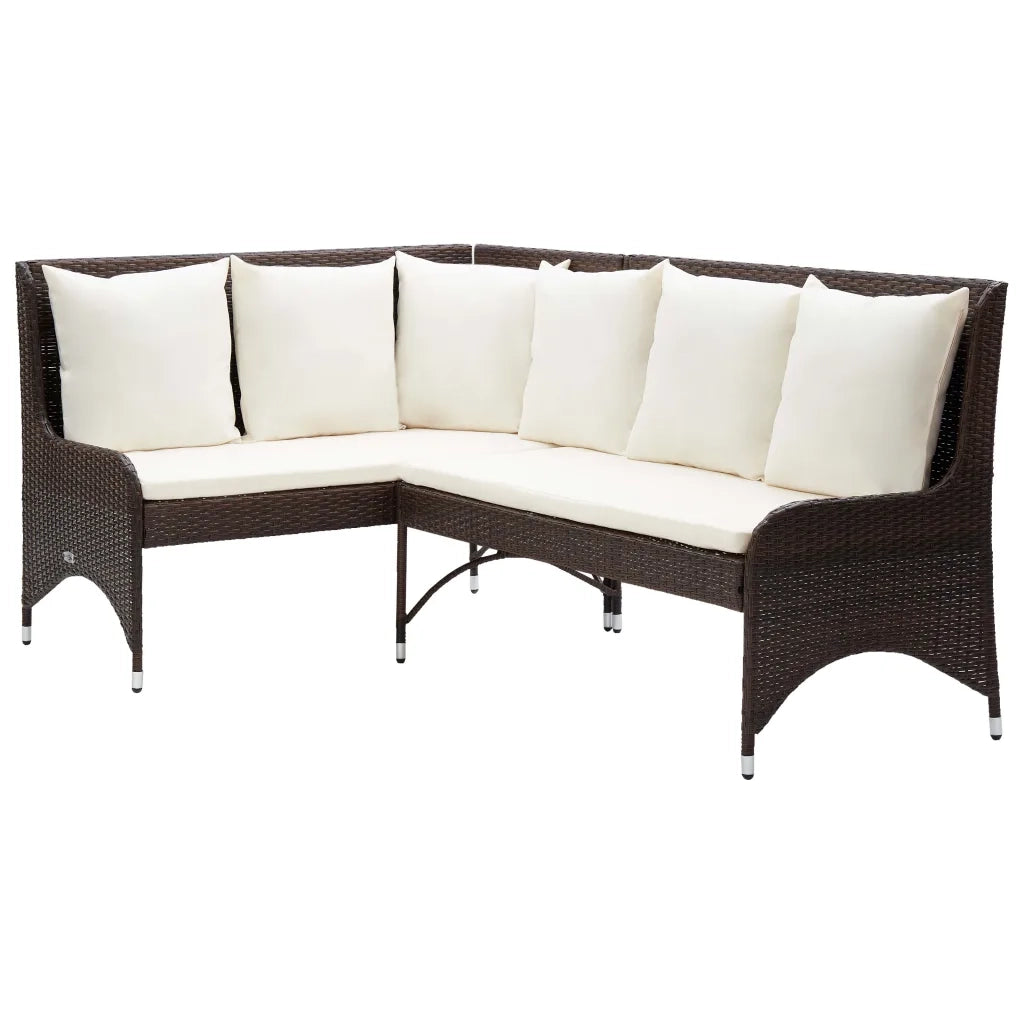 Divani Angolari da Giardino 2 pz in Polyrattan Marrone cod mxl 70662