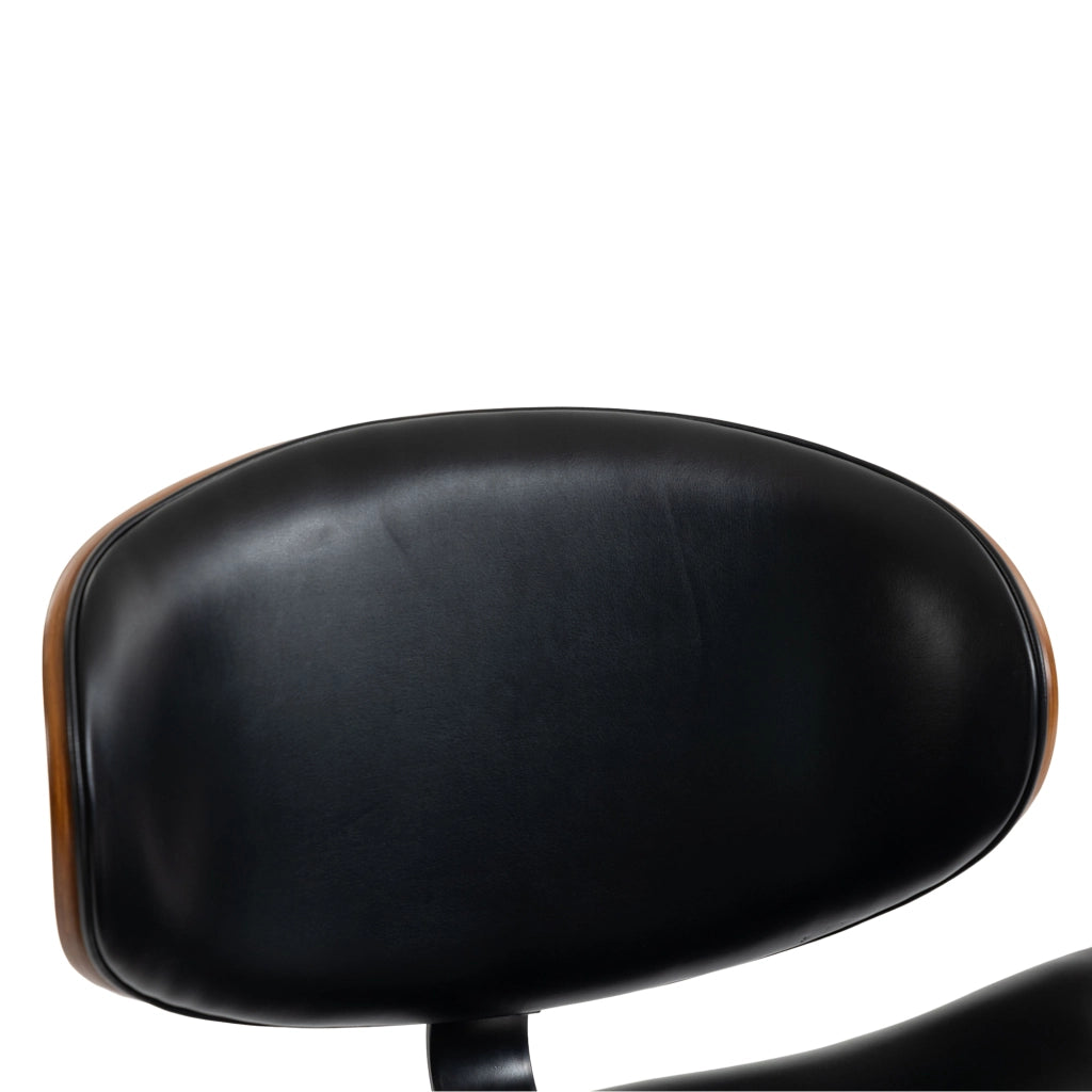 Sgabello da bar set di 2 girevole e regolabile in altezza con schienale ergonomico e poggiapiedi in PU nero