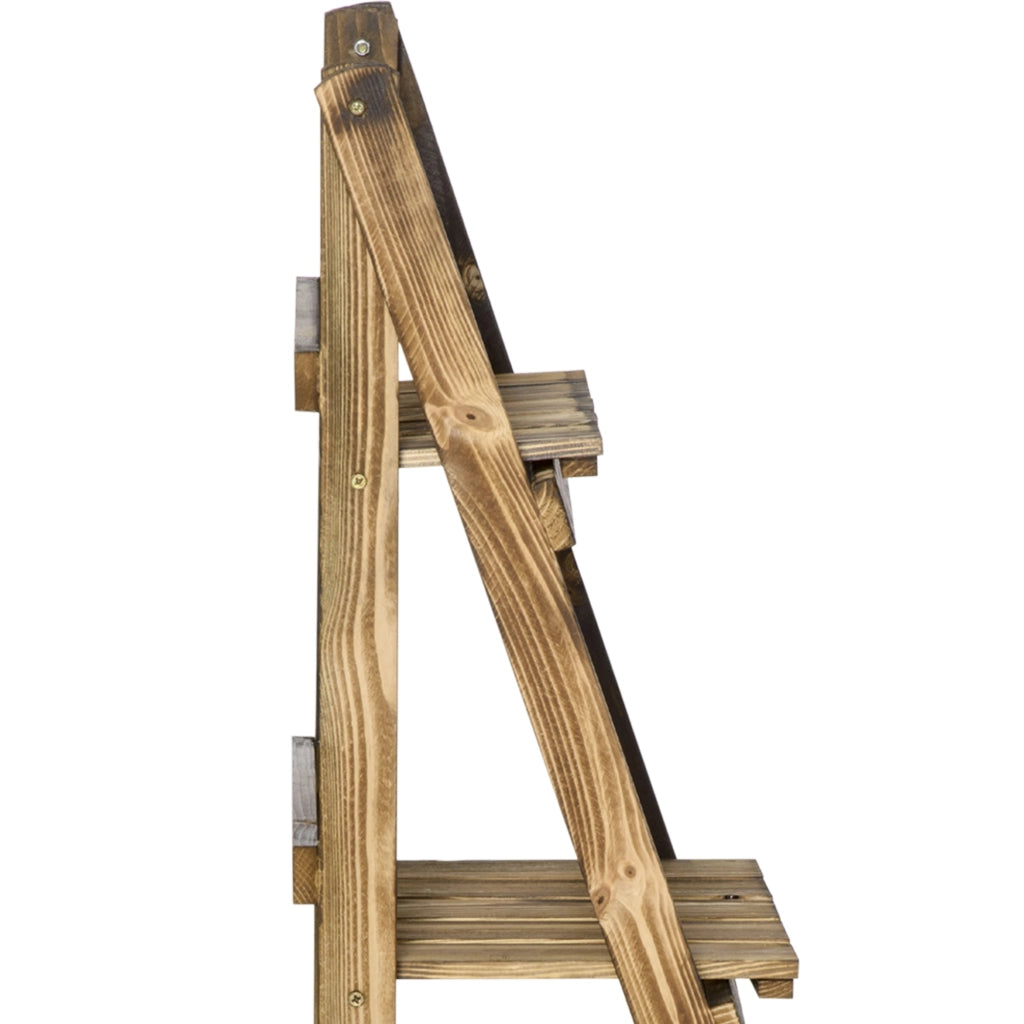 Libreria per Piante 3 Livelli Pieghevole ¨C zephmum ¨C Legno Naturale 40x37x93 cm