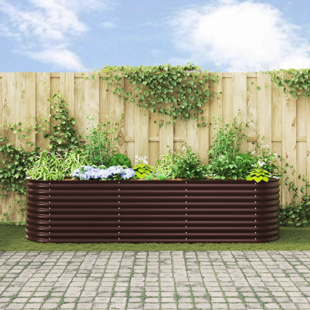 lettiera da giardino  marrone 320x80x81 cm in acciaio zincato