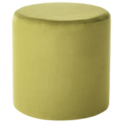 Pouf ottomana poggiapiedi rotondo in velluto di colore verde oliva stile moderno soggiorno