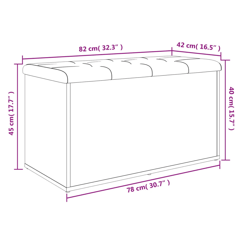 Panca contenitore bianca 82x42x45 cm in legno ingegnerizzato