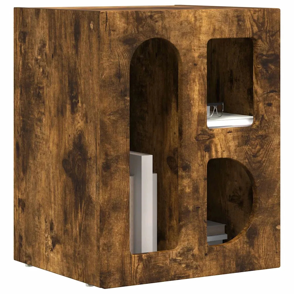 Comodino ELST Rovere fumé 40 x 35 x 50 cm Legno ingegnerizzato 891254