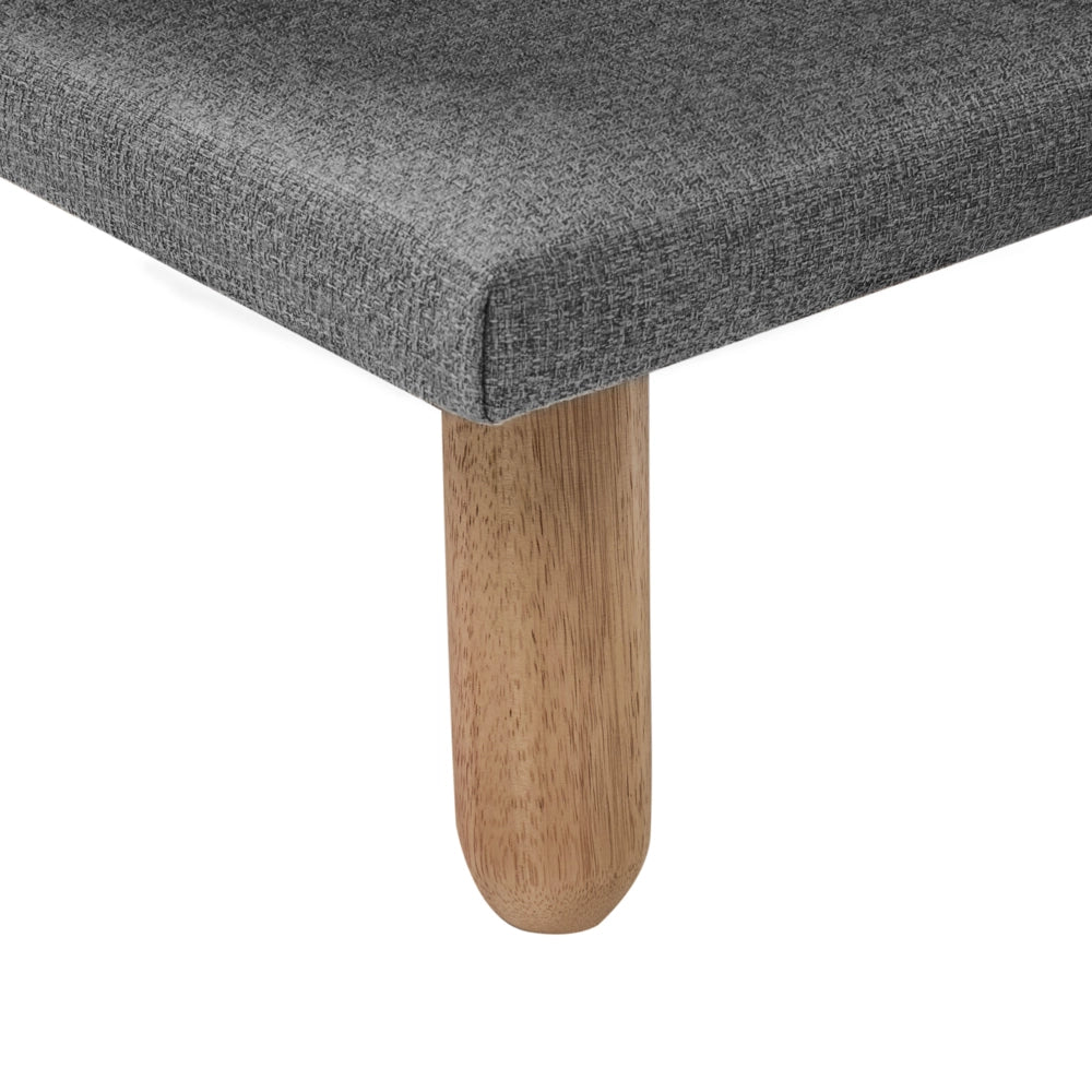 Chaise longue Grigio Tessuto Tappezzeria Gambe In Legno Chiaro Stile Scandinavo