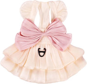 Abito da principessa per cani, giacca a strisce con anello D, vestito da sposa per cuccioli, abito da bambina per cani con tutù, outfit estivo per cani, taglia XS (1-1,5 kg), bianco