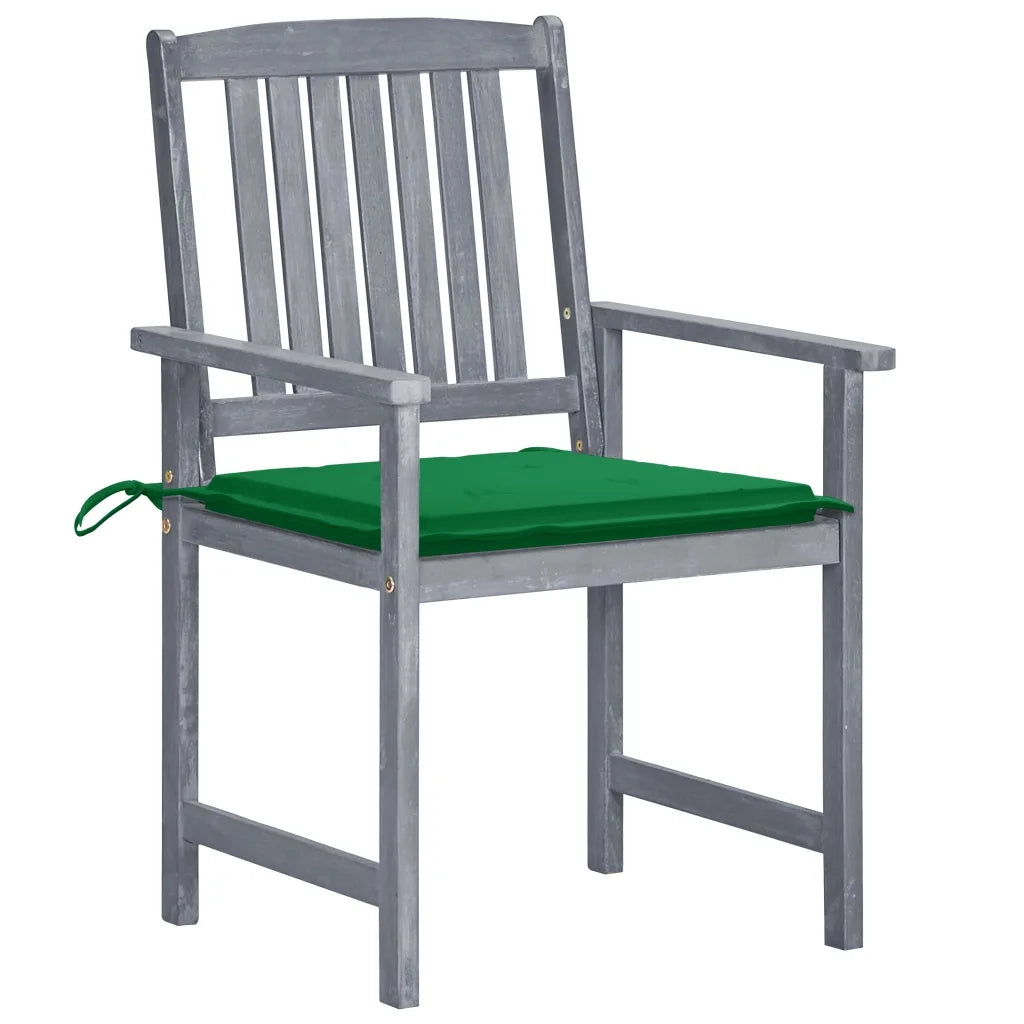 Sedie da Giardino con Cuscini 8 pz in Massello di Acacia Grigie 3078227