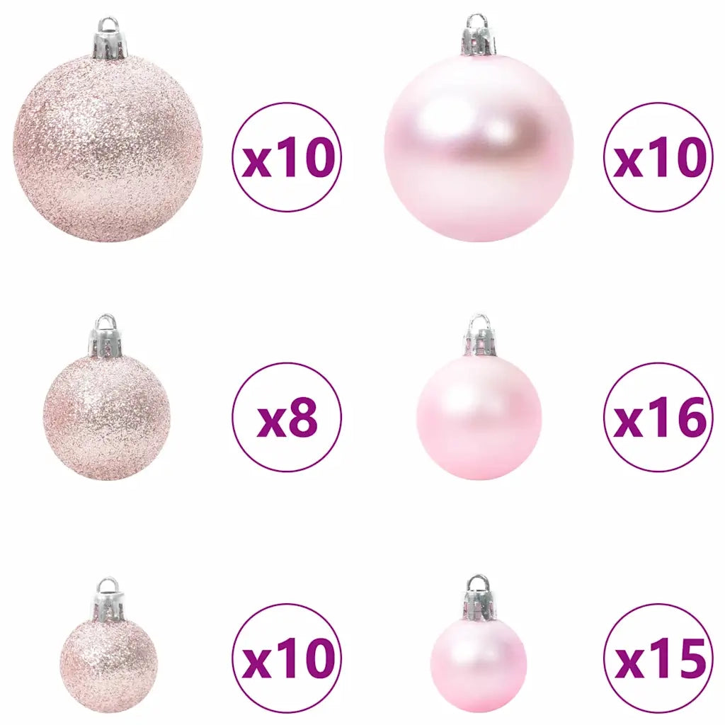 Albero di Natale Artificiale Pre-illuminato con Set di Palline