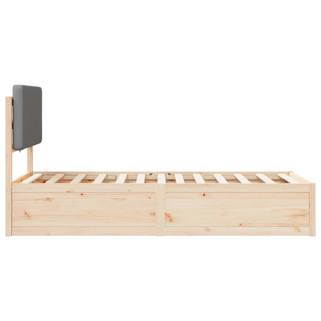 Letto con Testiera Rivestita Grigio chiaro 80 x 200 cm
