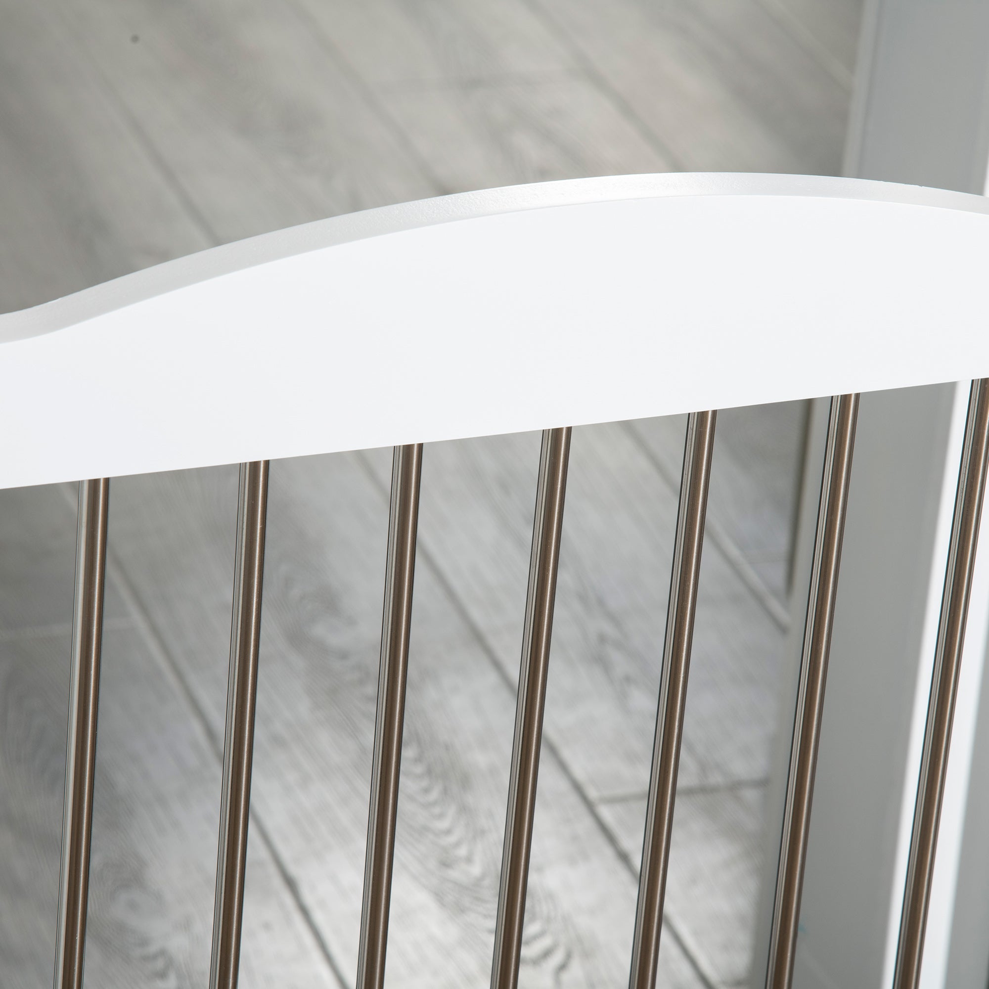 Cancelletto di Sicurezza per Cani Pieghevole 154x30x80 cm con 3 Pannelli in Legno Bianco