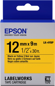 Epson Nastro fondo Pastello Giallo per testo Nero 12/9 LK-4YBP