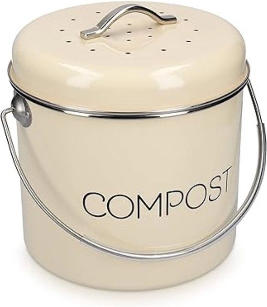 Compostatore metallico - 5L - Con 3 filtri per l'eliminazione degli odori 

Compostatore metallico da 5L con 3 filtri per l'eliminazione degli odori.