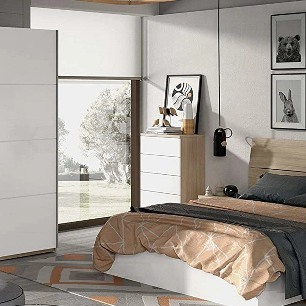 Mobile Cassettiera Mobiletto 5 Cassetti in Legno Design Moderno 61x40x110 Bianco