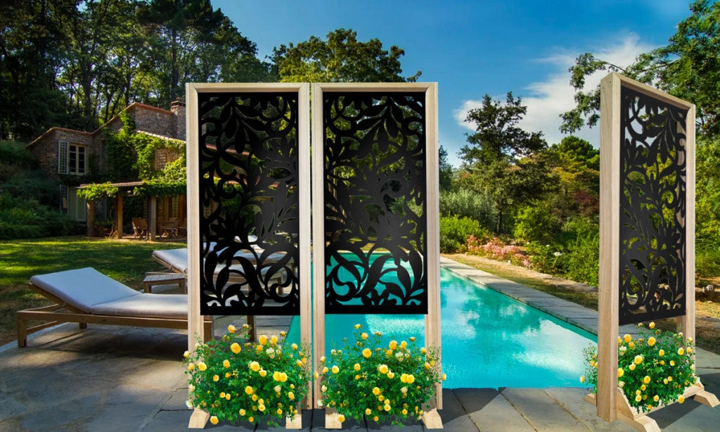 FIORI - Separè - Paravento modulabile - 70x190cm - in Legno e PVC Colore: nero