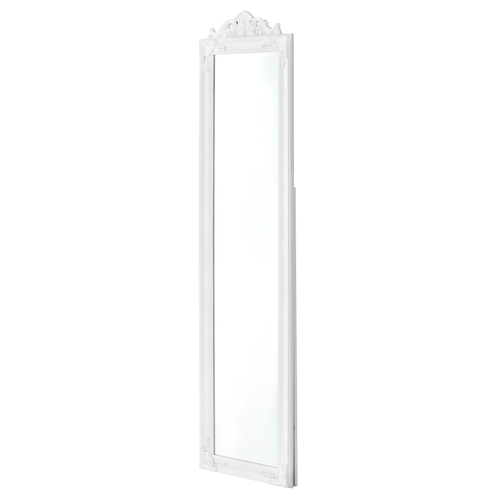 Specchio da Terra Arezzo a Figura Intera 160 x 40 cm Cornice in Eucalipto - Bianco [en.casa]